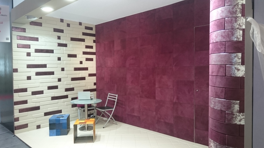 Leather tiles for wall and floor